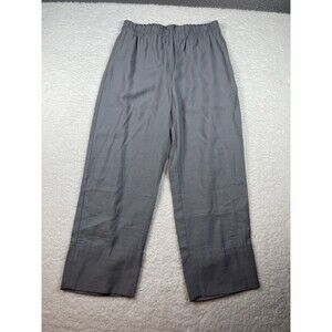 Zara Pants Womens M Relaxed Palazzo Wide Cuff Minimalist Neutral Resort Beach